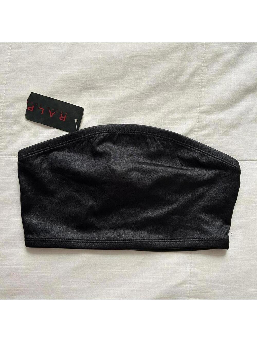 Vintage Deadstock Ralph Lauren Black Tube Top Size XS